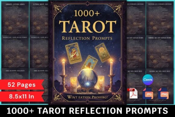 ✨ 1000 Tarot Reflection Prompts Planner