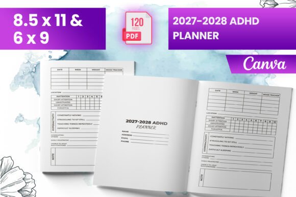 2027-2028 ADHD Planner KDP – Organize Your Life