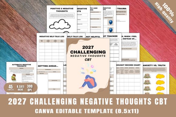 2027 Challenging Negative Thoughts CBT: A Practical Workbook for Mental Wellness and Productivity