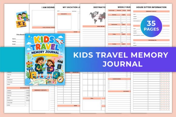 Capture Every Adventure: Kids Travel Memory Journal KDP Graphic