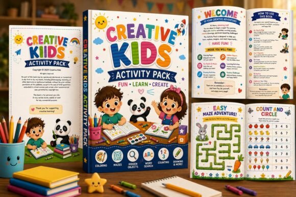 Creative Kids Activity Pack: A Complete Printable Activity Book for Young Learners