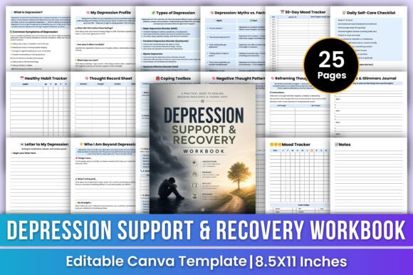 Depression Support Recovery Workbook: A Practical Guide to Mental Well-Being and Self-Care