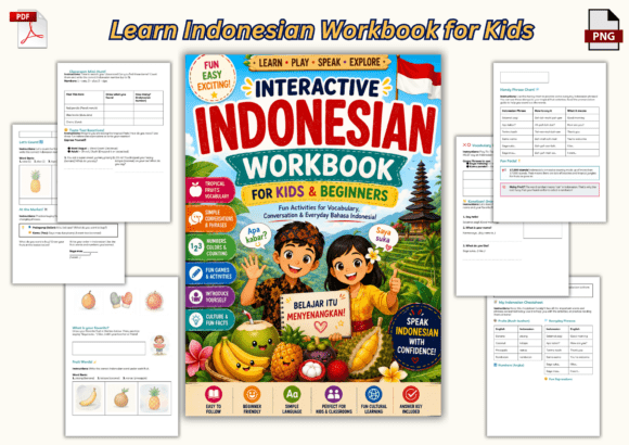 Learn Indonesian Workbook for Kids